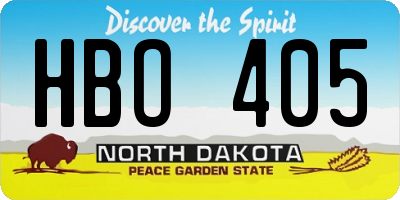 ND license plate HBO405