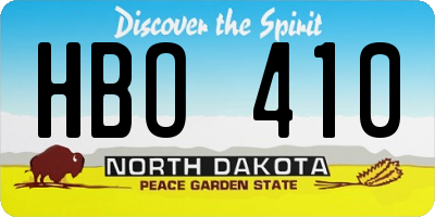 ND license plate HBO410