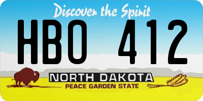 ND license plate HBO412
