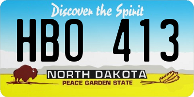 ND license plate HBO413