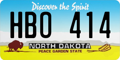 ND license plate HBO414