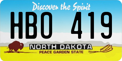 ND license plate HBO419