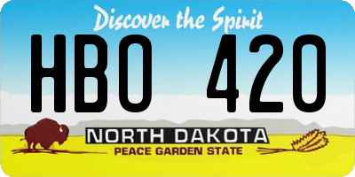 ND license plate HBO420