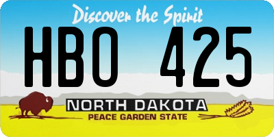 ND license plate HBO425
