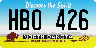 ND license plate HBO426