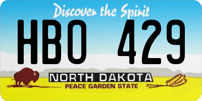 ND license plate HBO429