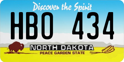 ND license plate HBO434