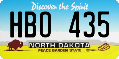 ND license plate HBO435