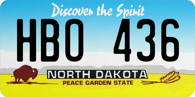 ND license plate HBO436