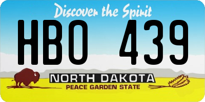 ND license plate HBO439