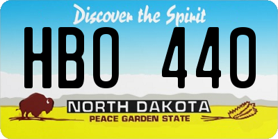 ND license plate HBO440