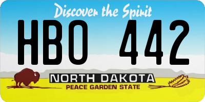 ND license plate HBO442