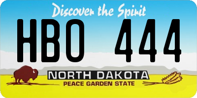 ND license plate HBO444