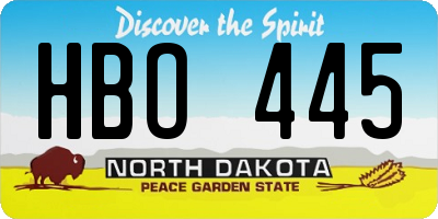 ND license plate HBO445