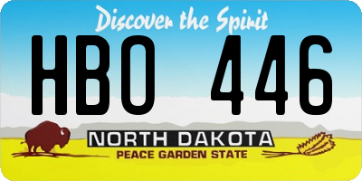 ND license plate HBO446