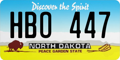 ND license plate HBO447