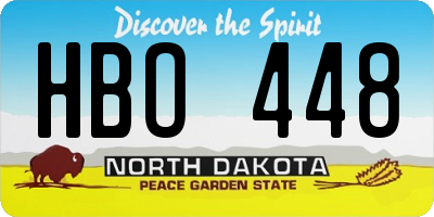 ND license plate HBO448