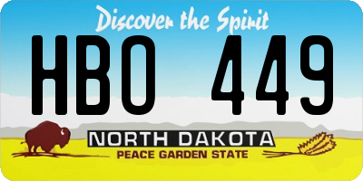 ND license plate HBO449
