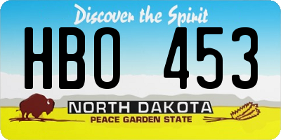 ND license plate HBO453