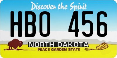 ND license plate HBO456