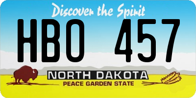 ND license plate HBO457