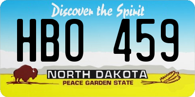 ND license plate HBO459