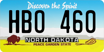 ND license plate HBO460