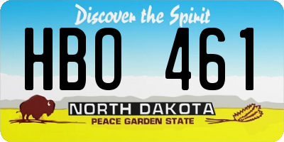 ND license plate HBO461