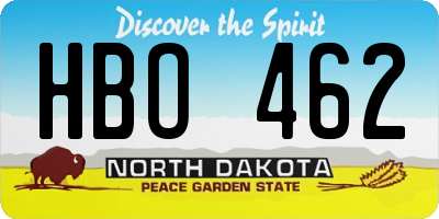 ND license plate HBO462