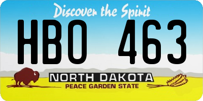 ND license plate HBO463