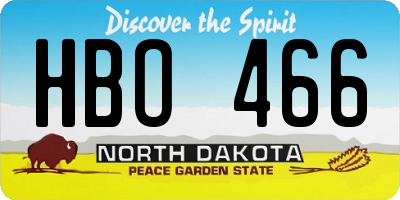 ND license plate HBO466