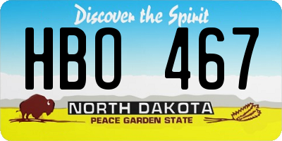 ND license plate HBO467