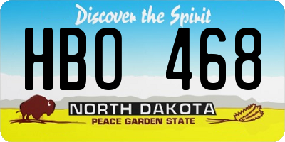 ND license plate HBO468