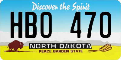 ND license plate HBO470