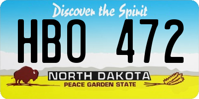 ND license plate HBO472