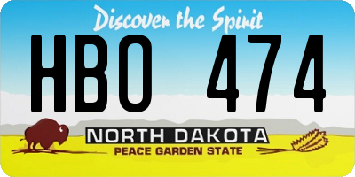 ND license plate HBO474
