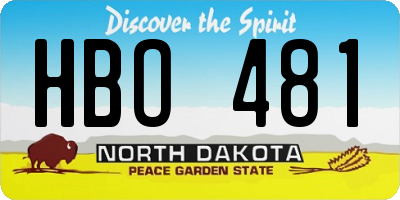 ND license plate HBO481