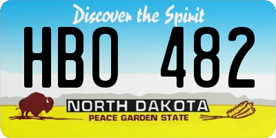 ND license plate HBO482