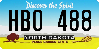 ND license plate HBO488