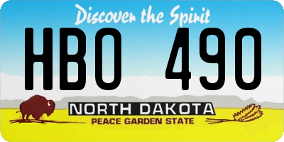 ND license plate HBO490