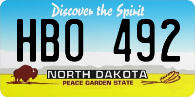 ND license plate HBO492