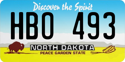 ND license plate HBO493