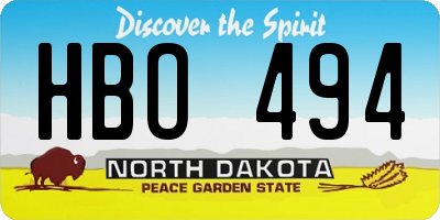 ND license plate HBO494