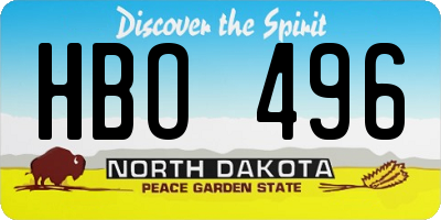 ND license plate HBO496