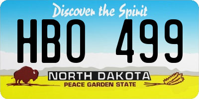 ND license plate HBO499