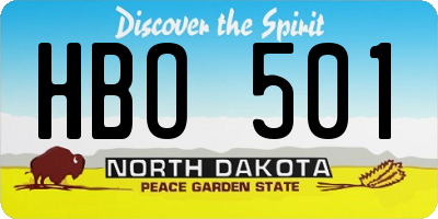 ND license plate HBO501