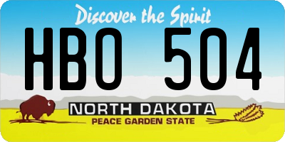 ND license plate HBO504
