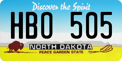 ND license plate HBO505