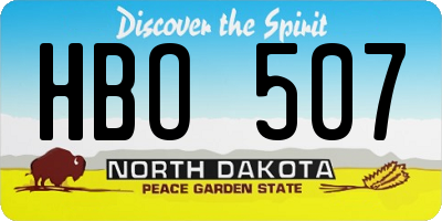 ND license plate HBO507