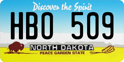 ND license plate HBO509